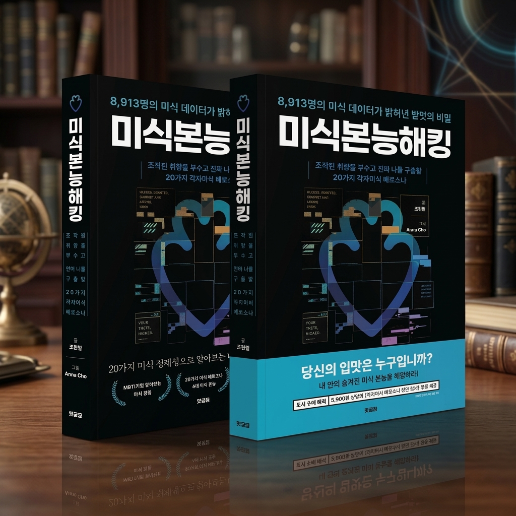 미식 본능 해킹 도서 표지 3D 렌더링